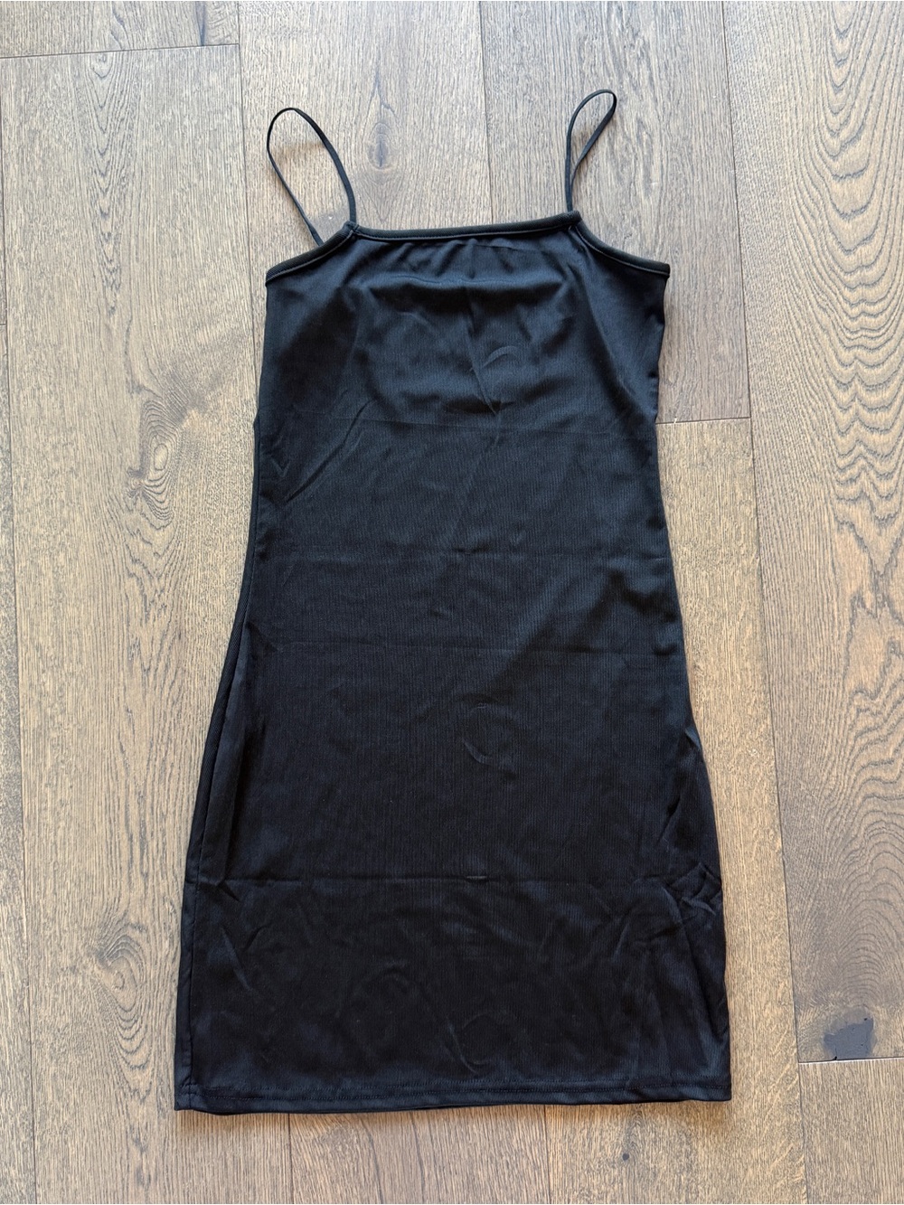 Black slip mini dress, size S